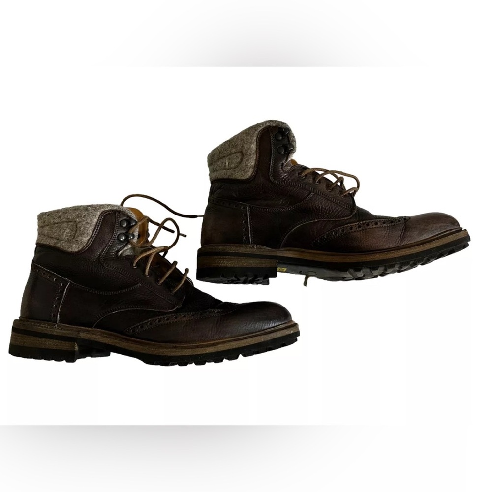 GREVE 1898 Wool Felt Leather Boots Men’s size 9 brown grey (Retail $434)